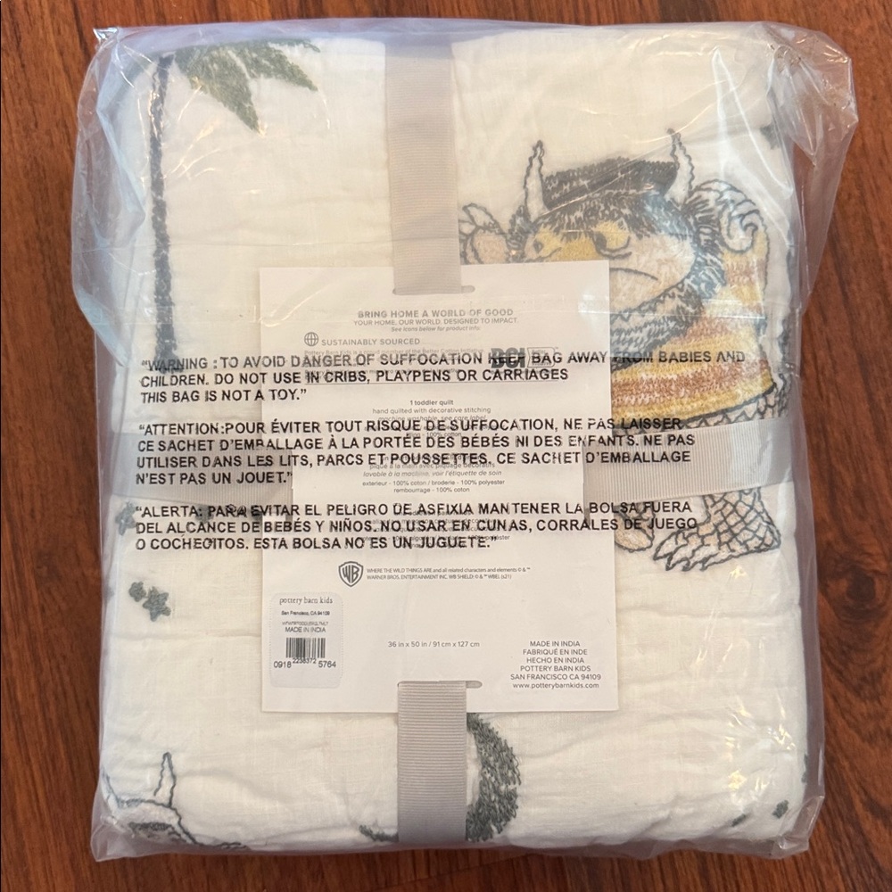 Pottery Barn Kids toddler quilt where the wild things are - Picture 2 of 2